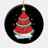 7月のクリスマススイカのクリスマスツリー夏 セラミックオーナメント (裏面)