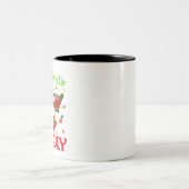 7月のクリスマススイカのパイナップルサンタハット ツートーンマグカップ (中央)