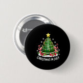 7月のクリスマススイカの木のフラミンゴXおもしろい 缶バッジ (正面&裏面)