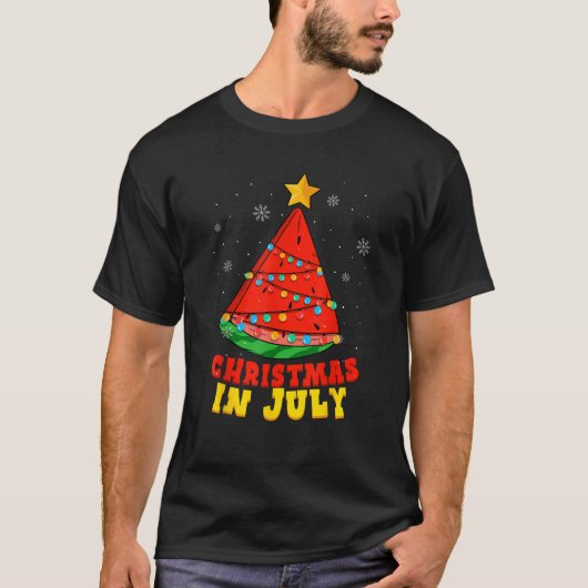 7月のクリスマススイカの木の夏休み Tシャツ (正面)