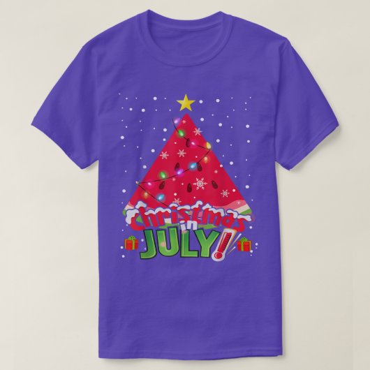 7月のクリスマススイカメリーの夏休み Tシャツ (デザイン正面)