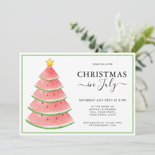7月のクリスマススイカ夏のパーティー 招待状 (スタンド正面)