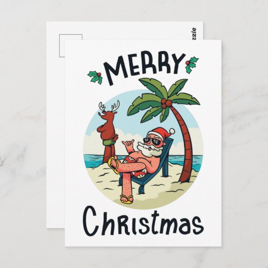 7月のクリスマススクウェアのステッカー ポストカード (正面/裏面)