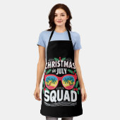 7月のクリスマススクワッドサングラスサマービーチ エプロン (着用した状態)