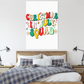 7月のクリスマススクーおもしろいドサマークリスマスビーチVa キャンバスプリント (インサイチュ (寝室))