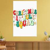 7月のクリスマススクーおもしろいドサマークリスマスビーチVa キャンバスプリント (インサイチュ (リビング))