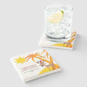 7月のクリスマスストーンコースター ストーンコースター (横)