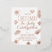 7月のクリスマススノーフレーク・フォイル押し込み 箔シーズンポストカード (正面/裏面)