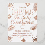7月のクリスマススノーフレーク・フォイル押し込み 箔シーズンポストカード (正面)