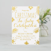 7月のクリスマススノーフレーク・レッドが圧搾 箔招待状 (立ち正面)