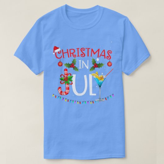 7月のクリスマスティンマービーチ休暇 Tシャツ (デザイン正面)