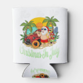 7月のクリスマスティーサンタおもしろいサマービーチ 缶クーラー (裏面)