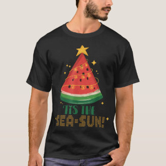 7月のクリスマスティースイカパーティークリスマス Tシャツ