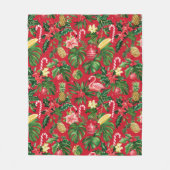7月のクリスマストロピカルパターン フリースブランケット (正面)