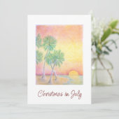 7月のクリスマストロピカルパームツリービーチパーティー 招待状 (スタンド正面)