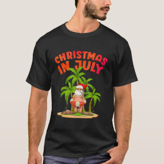 7月のクリスマスハワイサンタクロースTeeハワイアン Tシャツ