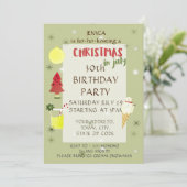 7月のクリスマスバースデーパーティーへの招待 招待状 (スタンド正面)