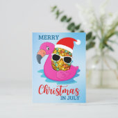 7月のクリスマスパイナップルサンタスハッフラミンゴホ シーズンポストカード (スタンド正面)