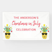 7月のクリスマスパイナップルパーソナライズされた 横断幕 (横)