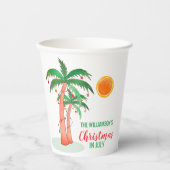 7月のクリスマスパーソナライズされた 紙コップ (正面)