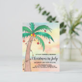 7月のクリスマスパーティの招待状はがき ポストカード (スタンド正面)