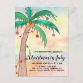 7月のクリスマスパーティの招待状はがき ポストカード (正面)