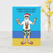 7月のクリスマスパーティの招待状 カード (黄色い花)