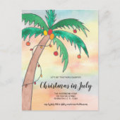 7月のクリスマスパーティの招待状 ポストカード (正面)