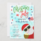 7月のクリスマスパーティの招待状 招待状 (正面)