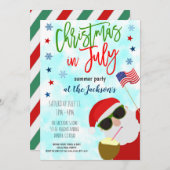 7月のクリスマスパーティの招待状 招待状 (正面/裏面)