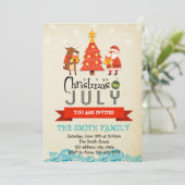7月のクリスマスパーティの招待状 招待状 (スタンド正面)