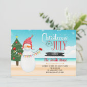 7月のクリスマスパーティの招待状 招待状 (スタンド正面)