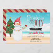 7月のクリスマスパーティの招待状 招待状 (正面/裏面)
