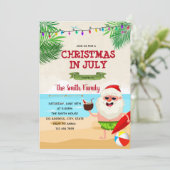 7月のクリスマスパーティの招待状 招待状 (スタンド正面)