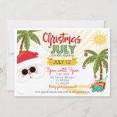 7月のクリスマスパーティーの招待状、楽しい夏のパーティー 招待状 (正面)