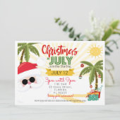 7月のクリスマスパーティーの招待状、楽しい夏のパーティー 招待状 (スタンド正面)