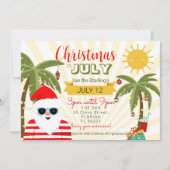 7月のクリスマスパーティーの招待状、楽しい夏のパーティー Inv 招待状 (正面)