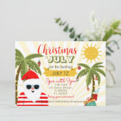 7月のクリスマスパーティーの招待状、楽しい夏のパーティー Inv 招待状 (スタンド正面)