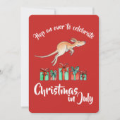 7月のクリスマスパーティーカンガルーでのホップ 招待状 (正面)