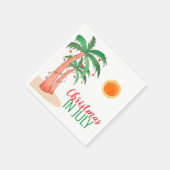 7月のクリスマスパーティーパームツリーズナプキンス スタンダードカクテルナプキン (角)