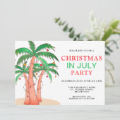 7月のクリスマスパーティーパームツリー 招待状 (スタンド正面)
