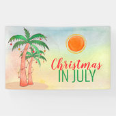 7月のクリスマスパーティーパームツリー 横断幕 (横)