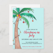 7月のクリスマスパーティーパーム インビテーションポストカード (正面/裏面)