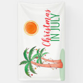 7月のクリスマスパーティーヤシの木のバナー 横断幕 (縦)