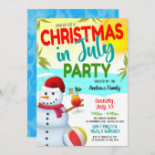 7月のクリスマスパーティー招待状 招待状 (正面/裏面)