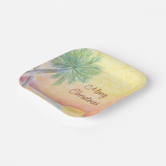 7月のクリスマスパーティー熱帯ビーチ カラフル ペーパープレート (傾斜あり)