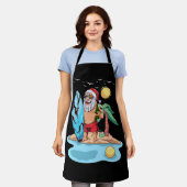 7月のクリスマスパーティー衣装サンタスル エプロン (着用した状態)