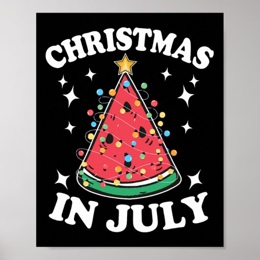 7月のクリスマスパーティー スイカ クリスマスツリー ポスター (正面)