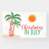 7月のクリスマスパーティー ヤシの木バナー 横断幕 (横)
