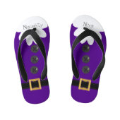 7月のクリスマスパープルいけなまたはニースフェスティバル キッズビーチサンダル (フットベッド)